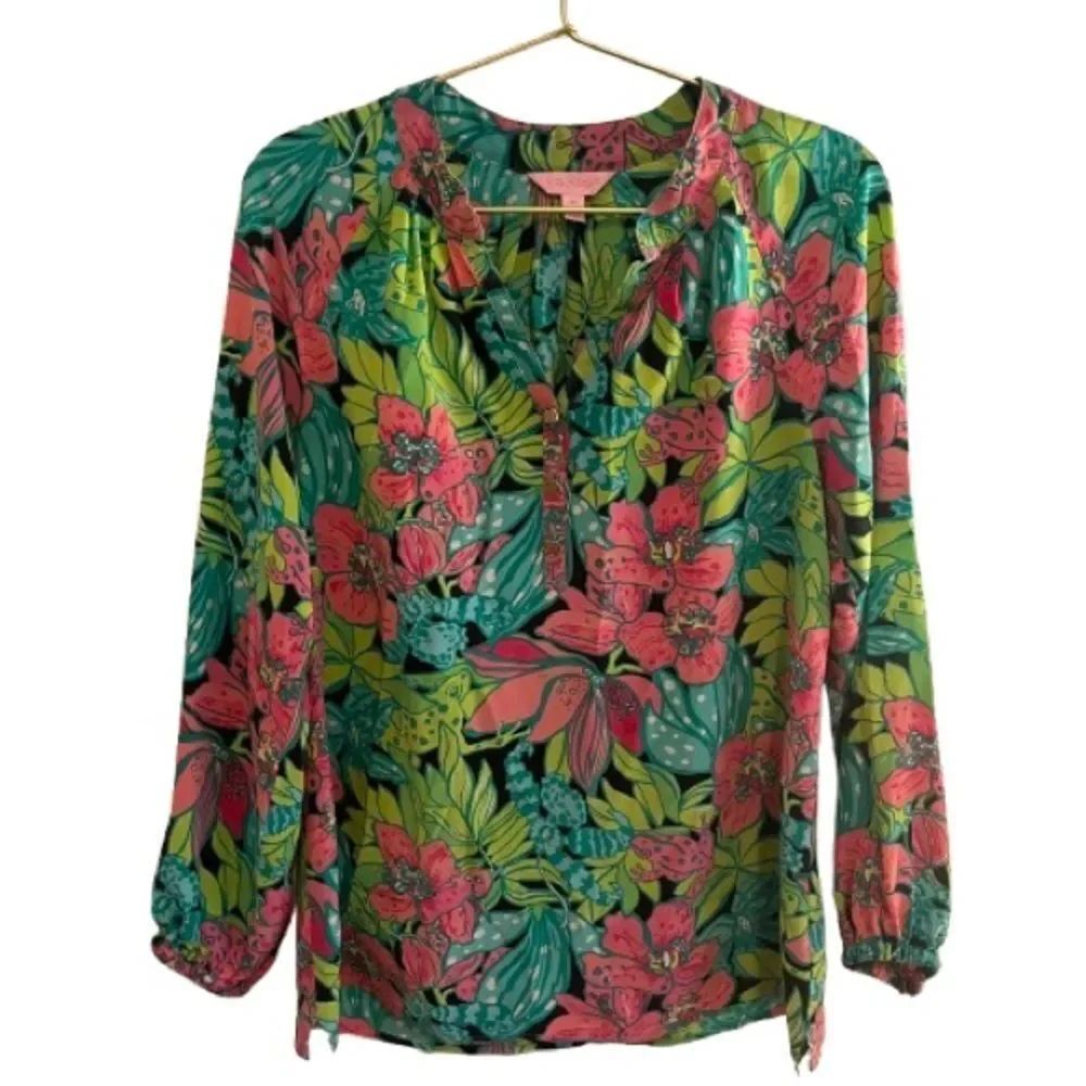 Lilly Pulitzer Silk Floral Blouse NWOT